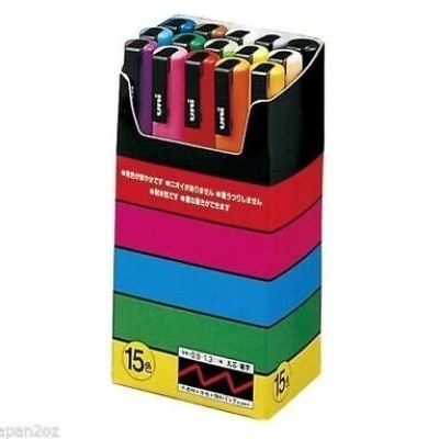 UNI POSCA PC-3M MARKER PEN - FINE TIP SET 15 [PER 1 SET] TERLARIS.