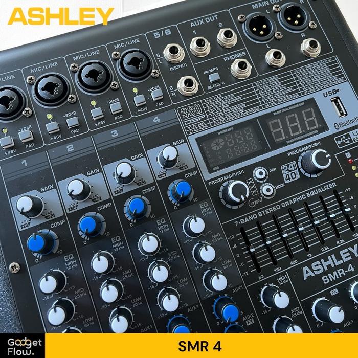 Mixer Audio ASHLEY SMR4 4 Channel 7 Band USB Bluetooth Sound Card ORIGINAL Soundcard