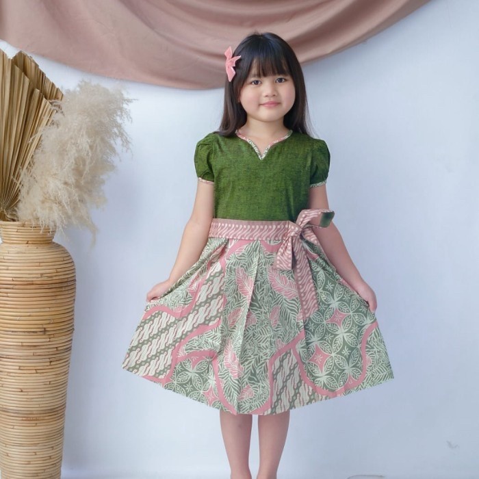 Couple Baju Batik Anak Modern / Dress Anak Perempuan Kemeja Anak Laki