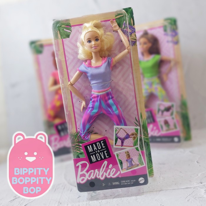 Terbaru Original Mattel Barbie Made To Move Blonde Pink Dye Pants