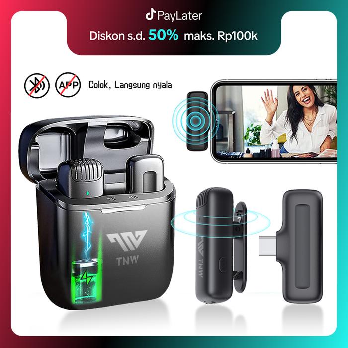 TNW X8 WIRELESS MICROPHONE MIKROFON NIRKABEL LAVALIER WIRELESS MIC DAN CHARGING CASE KOMPATIBEL