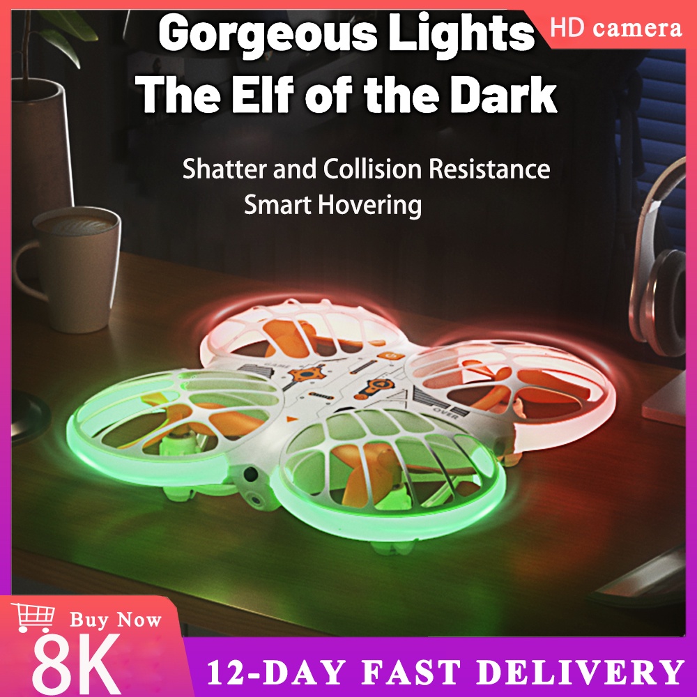 Jjrc H122 Mini Drone Intelligent Obstacle Avoidance 8K Camera Neon Light Remote Control Helicopter