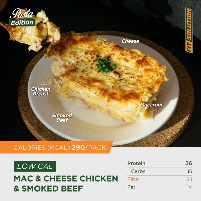 

(Good) LOW CAL Mac & Cheese Smoked Beef & Chicken Prep Meal Catering Diet Ready to Eat