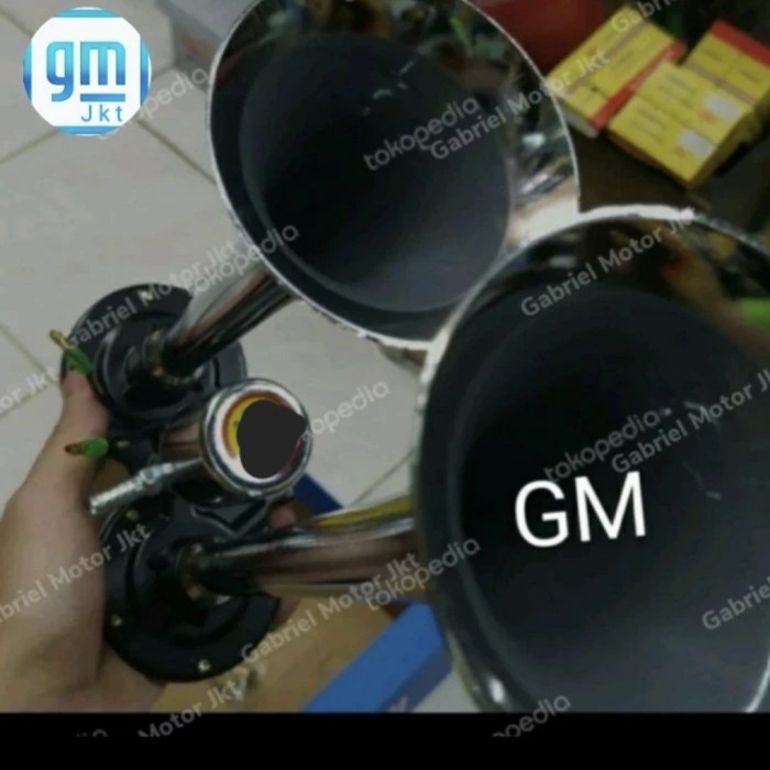 Klakson Angin Air Horn 2 Trompet Cicada 12/24Volt