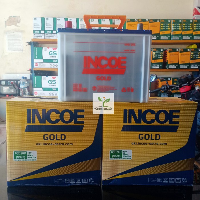 Original Aki Incoe Gold Ns70 12V 65Ah Panther Elf Truk Ps Canter Dll