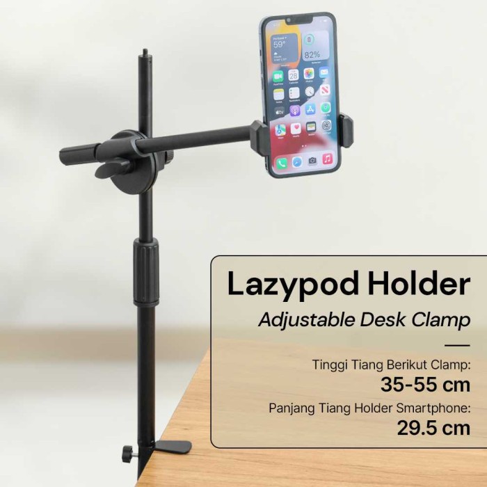 Jt Top Lazypod Holder Hp Horizontal Stand Adjustable Desk Clamp - Mhp1