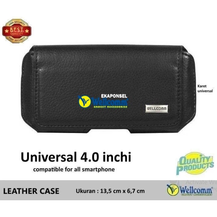 Jt Top Sarung Pinggang / Leather Case Kulit Universal 4.0 Inchi - Wellcomm