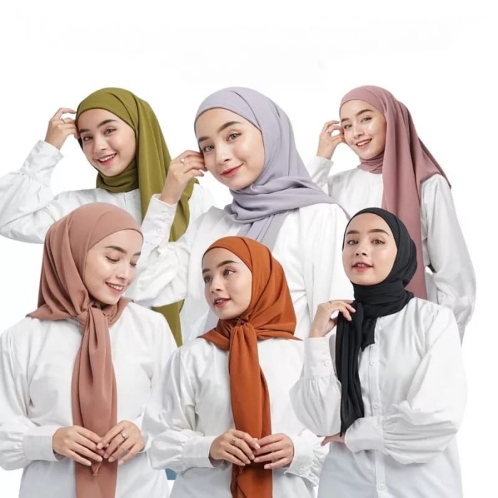Hijab Instan Segiempat Instan 2 Layer Ceruty Babydoll Preum 120 X120
