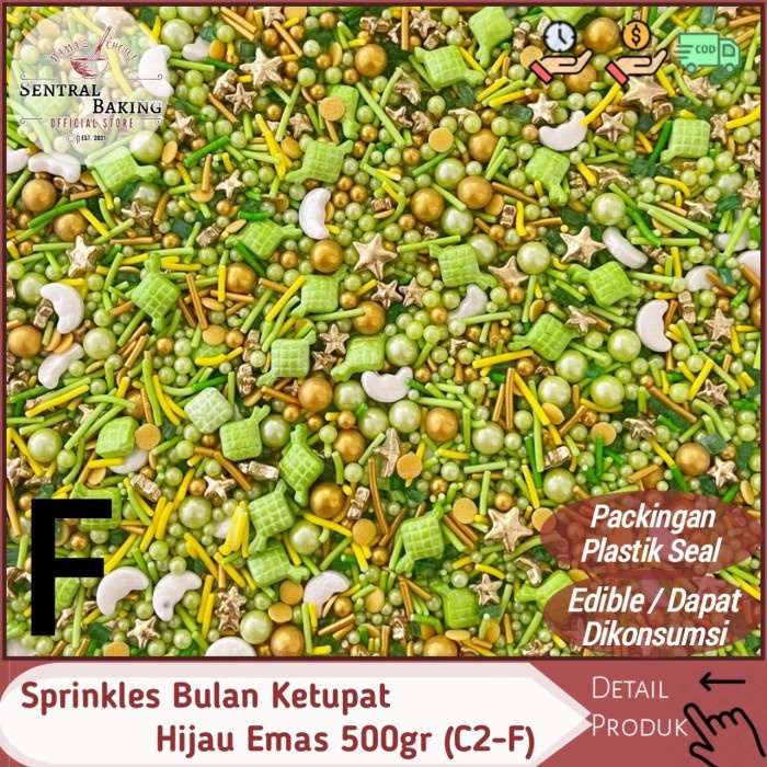 

Sale Terbatas Sprinkel Bulan Ketupat Hijau Emas 500Gr (C2-F)/ Springkel Lebaran Gold Aman