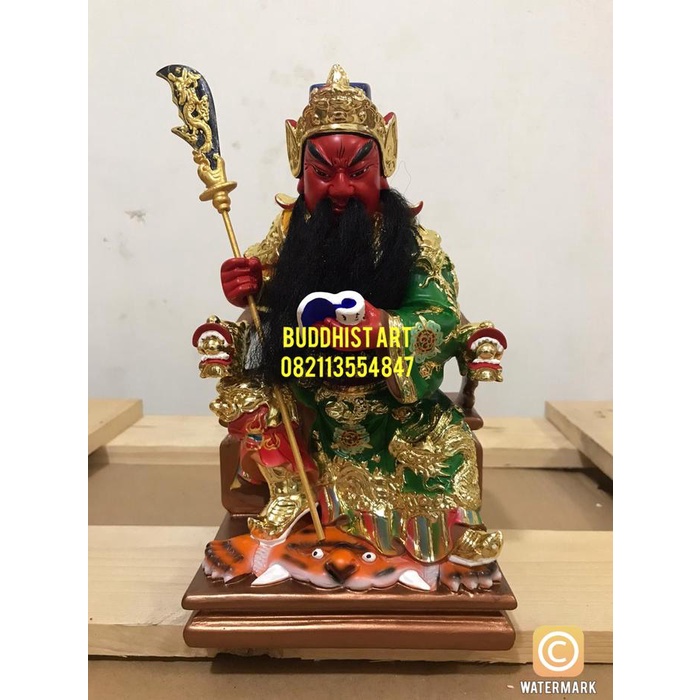 Patung Dewa Kwan Kong Guan Yu Duduk 8 Inch