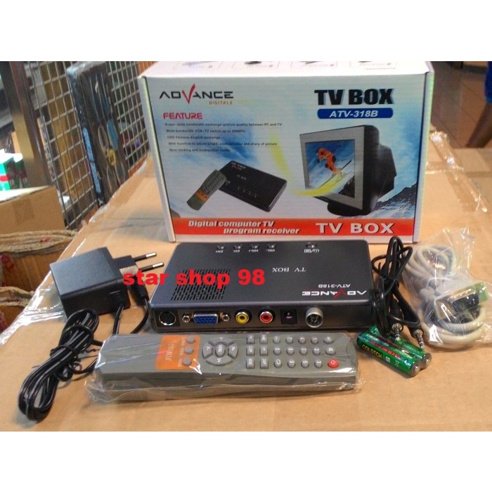 TV TUNER ADVANCE ATV-318B CRT + KONVERTER AV TO VGA TERMURAH