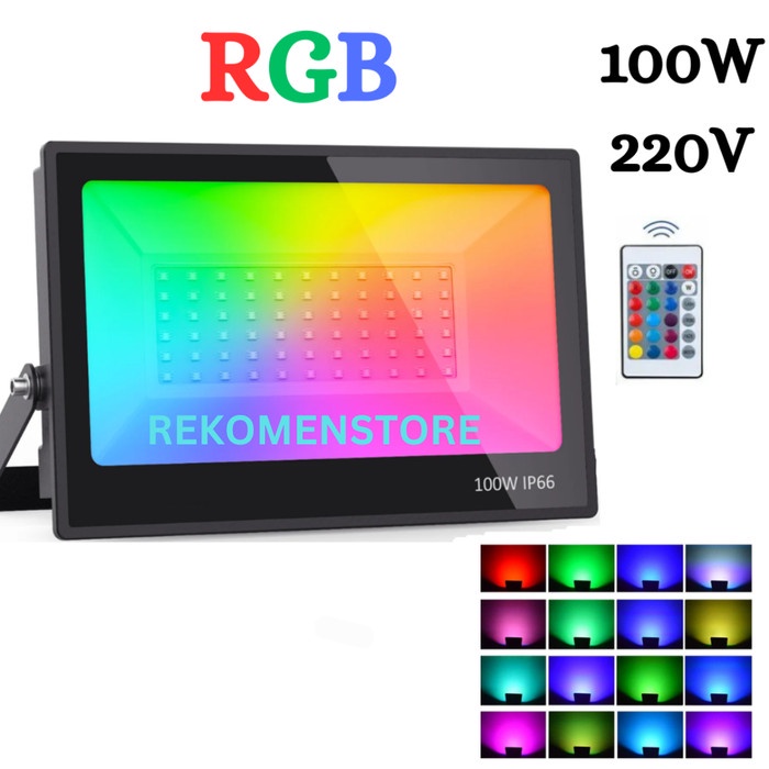 PREMIUM Lampu Taman Rgb 100w Lampu Led Sorot Warna-warni Menara Masjid