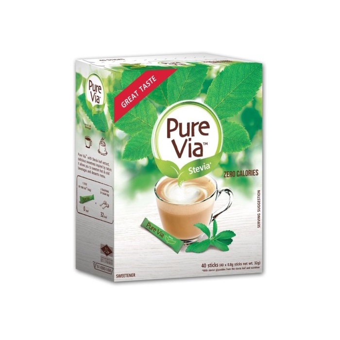 

Equal Pure Via Stevia Zero Calorie Sweetener 40 Sticks