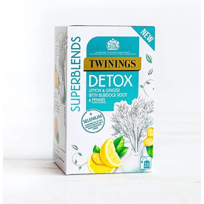 

Twinings Tea Superblends Detox Lemon Ginger N Burdock Root 20 X 2 Gram