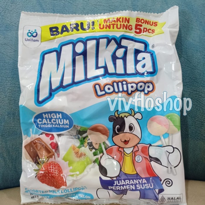 

Permen Milkita Lolipop Kemasan 350 gram (50 pcs x 7 gr)