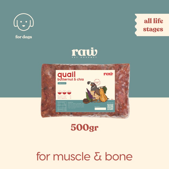 

QUAIL, BUTTERNUT & CHIA Wholistic Mix // Raw Pet Gourmet