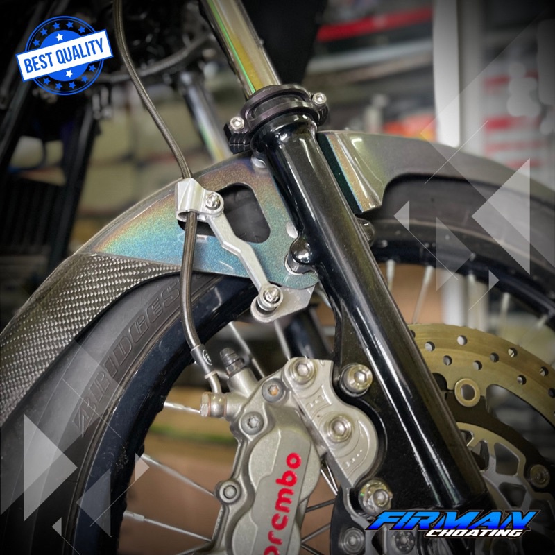 BREKET BRIKET BRACKET KLEM SLANG SELANG REM DEPAN BAWAH RX KING CUSTOM CNC TK PRO