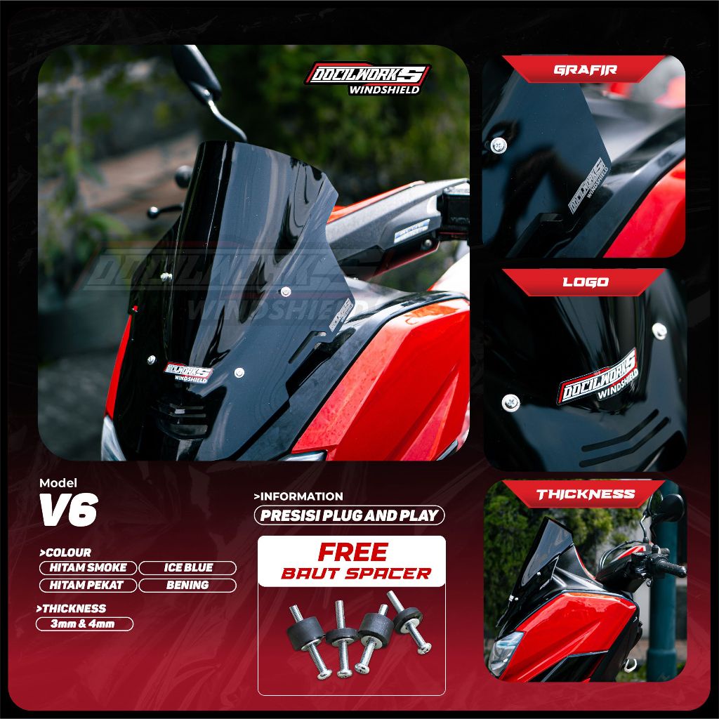 Docilworks - Visor Windshield V6 dan V7 Nmax New Nmax Old