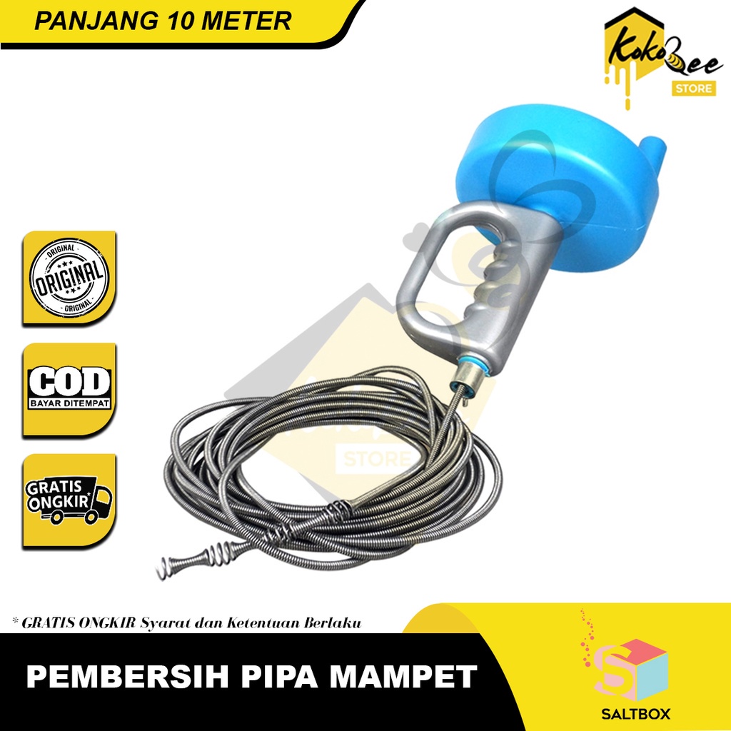 Pipe cleaner 10 meter - Auger drain pembersih saluran pipa mampet - Kawat ular sling pembersih