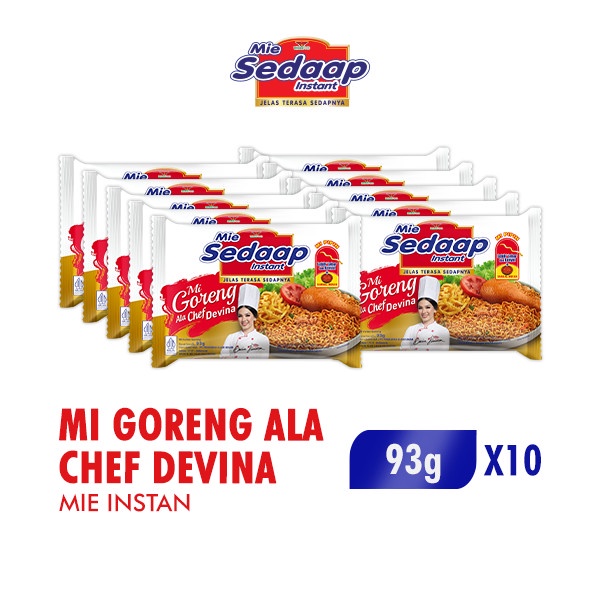 

Wdo - Sedaap Mie Instant Goreng Ala Chef Bag 93 Gr X 10 Pcs