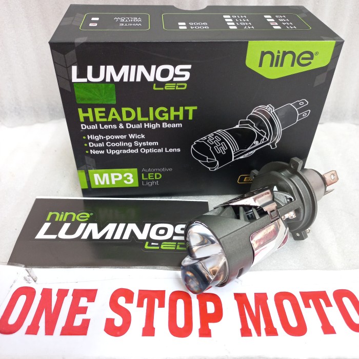 LAMPU LED MINI PROJECTOR H4 MP3 MINI BILED MINI LASER LUMINOS LED H4 MP3 (HI/LO) ORIGINAL ORI ASLI