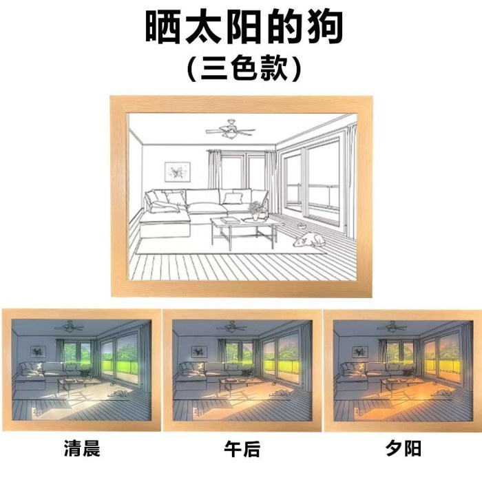 Lukisan Lampu Meja Dekoratif Lukisan Cahaya , lampu malam kecil