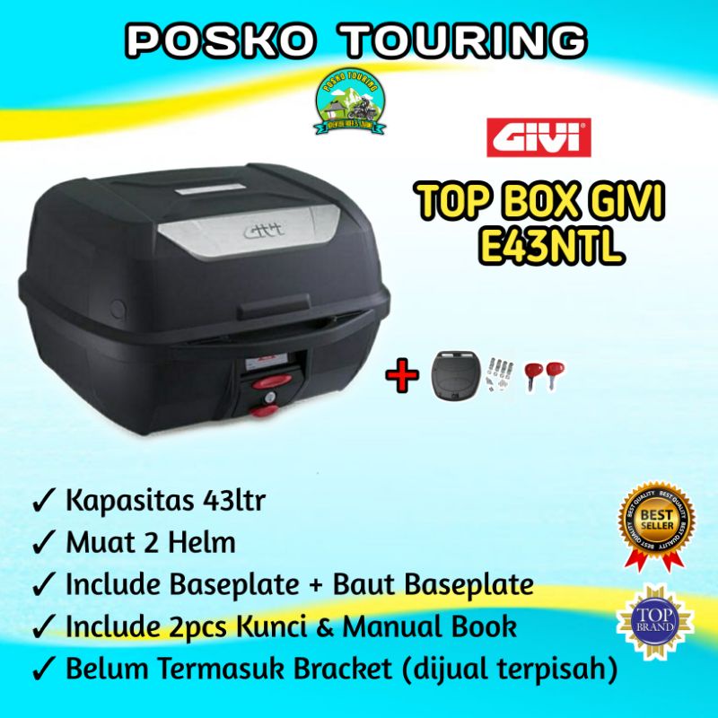 Top Box Givi E43 E43ntl Box CB150X Verza Vixion Byson PCX Nmax Xmax Box Motor Touring Bandung