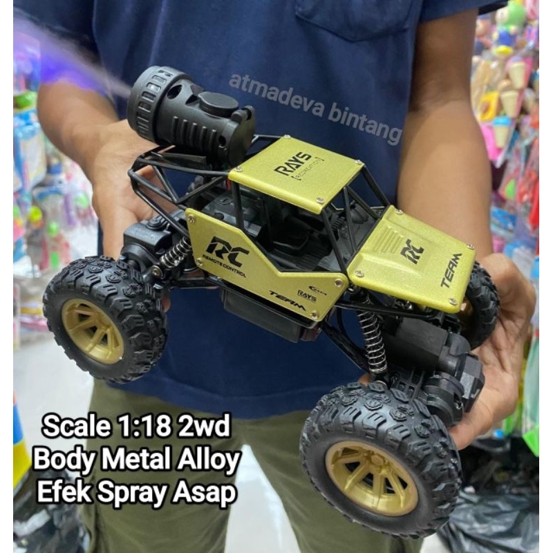 {{ Bintang Rc Offroad Metal Spray Asap Rock Crawler Rays Metal Asap Batre Cash 1:18 Body Metal Roda