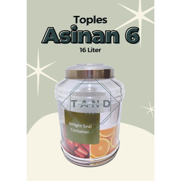 TOPLES KACA BESAR KEDAP UDARA DLX ASINAN 6 UKURAN 16 LITER GLASS JAR
