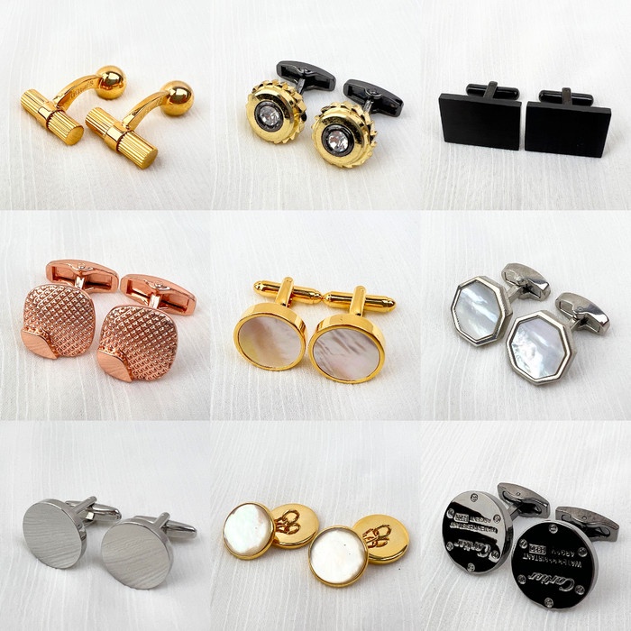 Cufflink Kristal Swarovski Diamond Mewah Thobe Kabak Mix