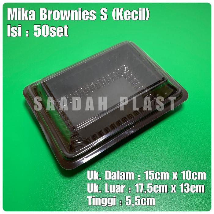 Mari- Mika Brownies S Warna Coklat Pink Putih - Small Ukuran Kecil - Tray Bento Kotak Kue Nasi