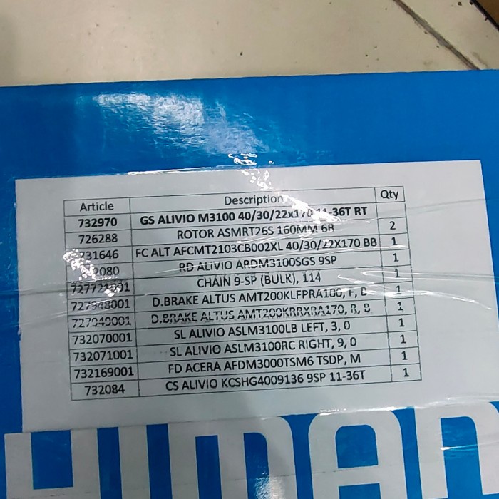 Murah Group Set Shimano Alivio M3100 Full Set Shimano Original