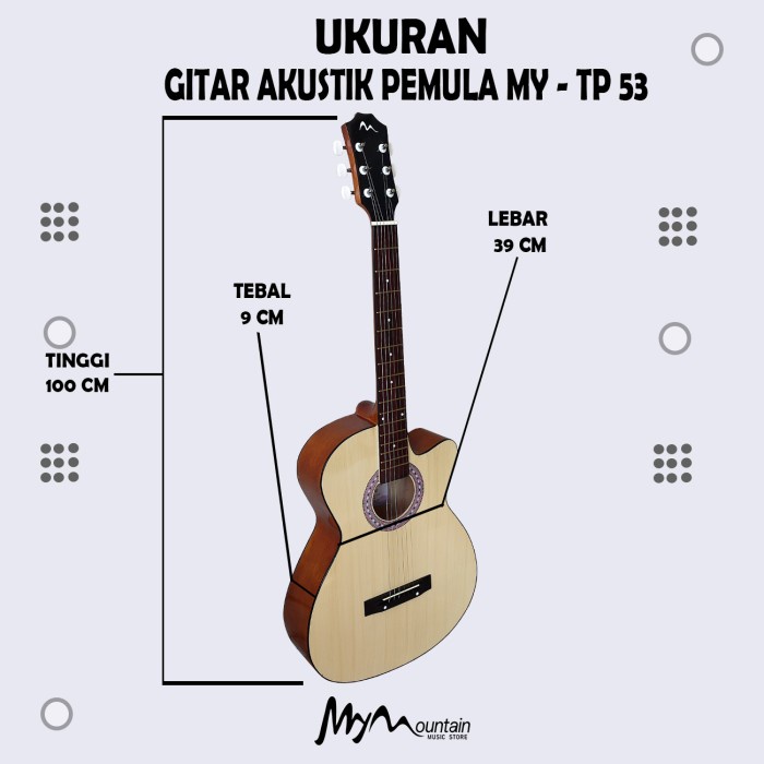 Gitar Akustik Elektrik Mym&Ca Seri KEI 38 Original Free Packing Kayu