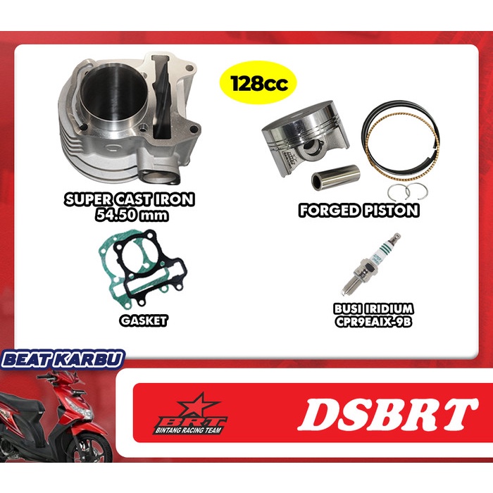 Blok Brt Beat Karbu Piston 54.50 Bore Up Beat Scoopy Karburator 130Cc