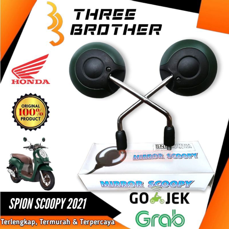 Kaca spion scoopy 2021 k2f hijau doff dop original