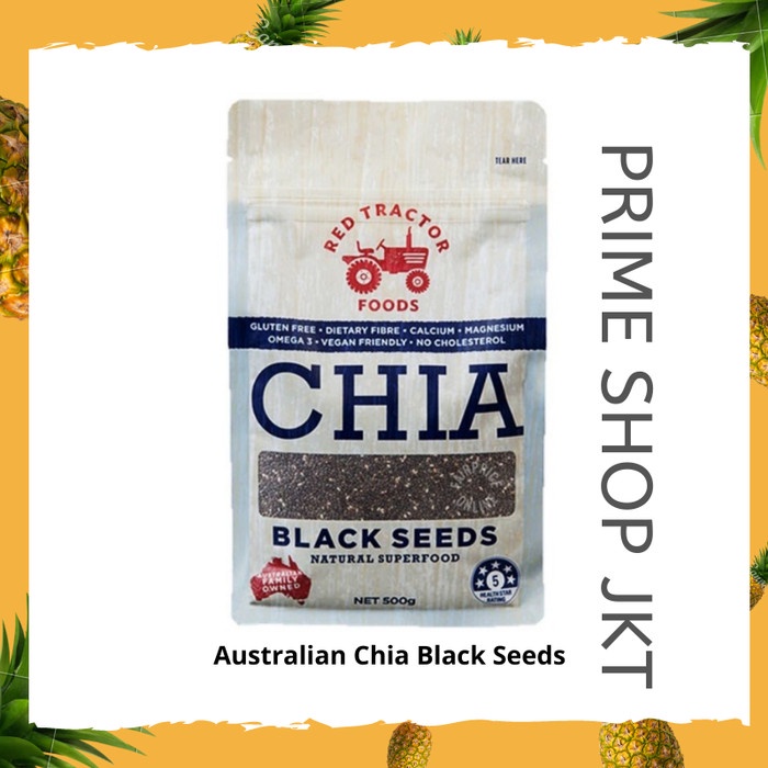 

Red Tractor Australian Chia Black Seeds 500gr Biji Chia Hitam Import