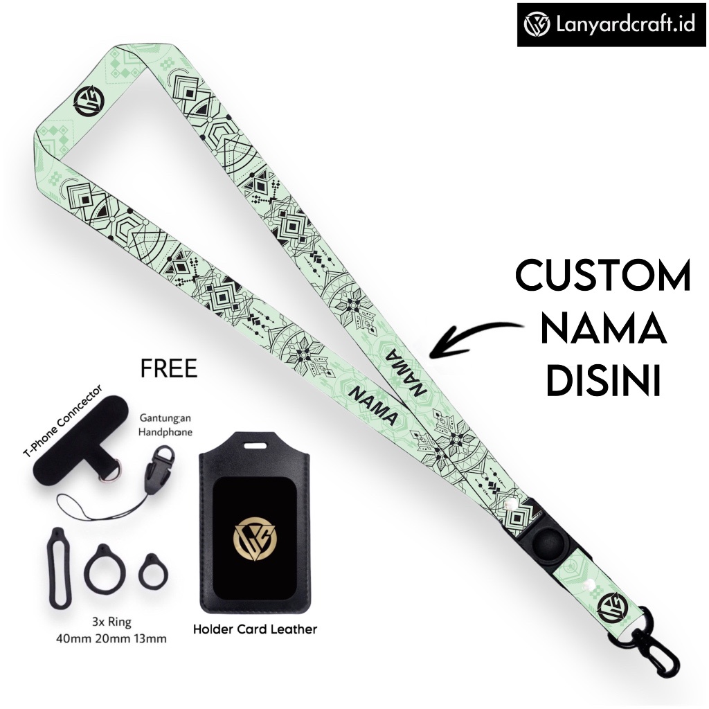 

[SO-BH] Lanyard Craft Custom Nama Spark Series Request Nama Satuan Gantungan Card Holder Tali