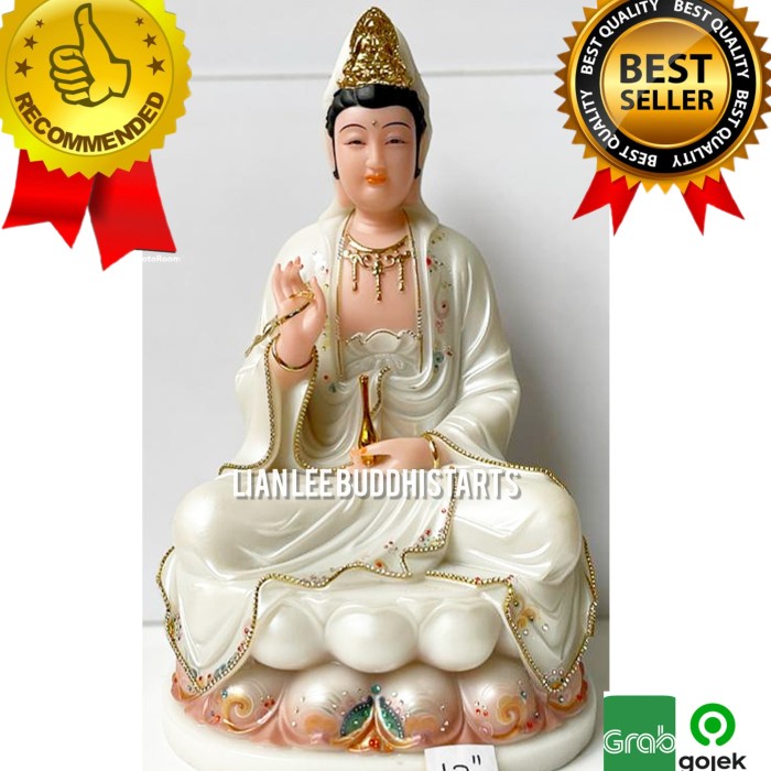 PATUNG DEWI KWAN IM / KWAN IM / AVALOKITESVARA MARMER 16 INCH