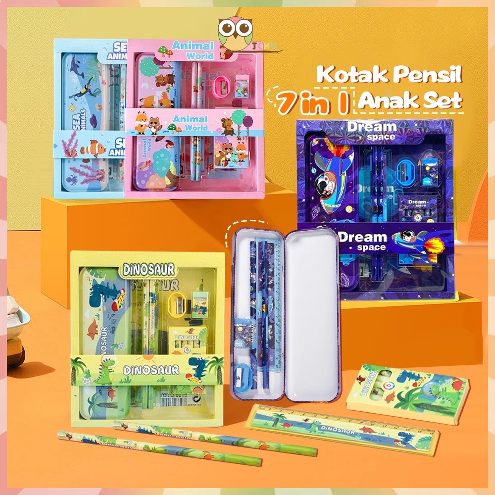 

JCHO Kotak Pensil Anak Stationary Set Lengkap Alat Tulis Kotak Pensil Lucu Karakter