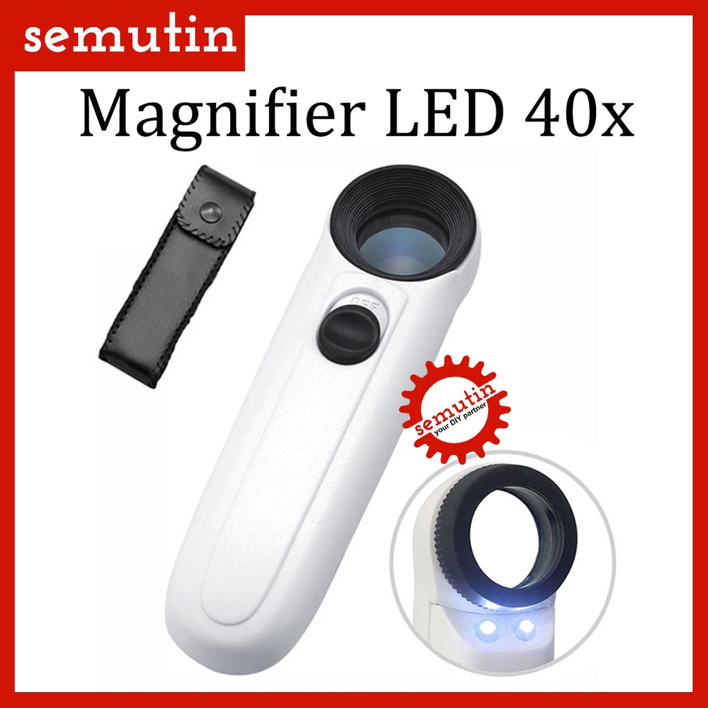 

Kaca Pembesar LED 40x / Lampu Lup Lensa Magnifier Handheld / Membaca Perhiasan Komponen / Loupe