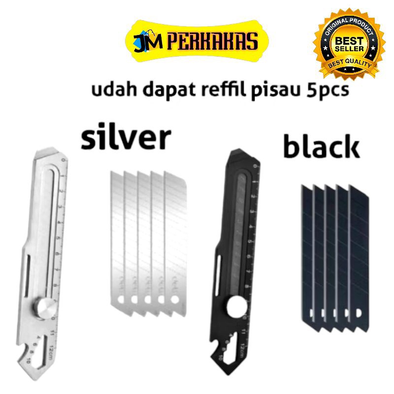 

6 in 1 Pisau Cutter Stainles steel 18 mm Multipungsi prokstools