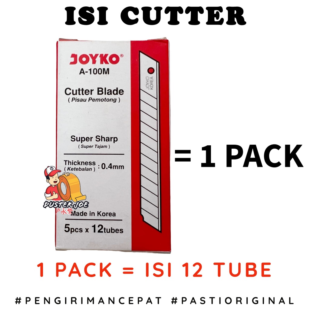 

[PER 1 PACK] isi Cutter Kecil Joyko A 100 ( ISI 12 TUBE)
