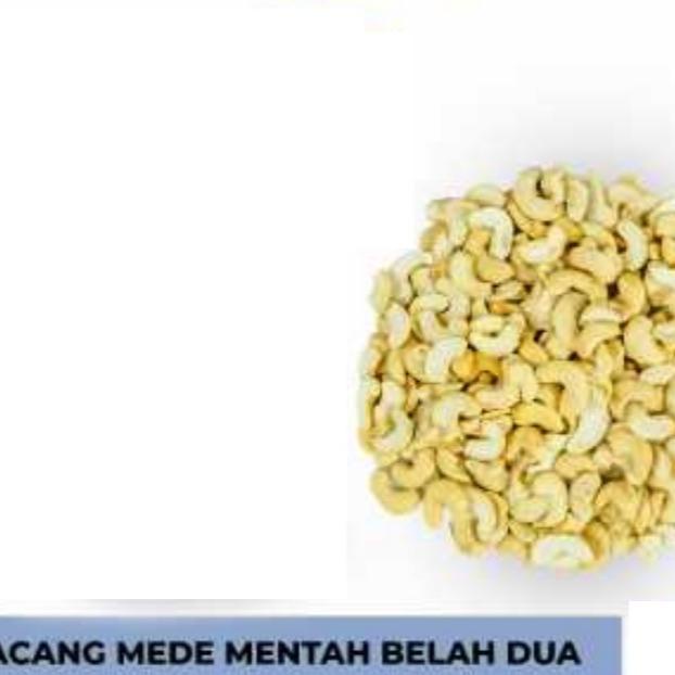 

terbaru !!! 500gr kacang mede sulawesi - mentah dg varian besar/ jumbo - sedang besar- belah 2 ready