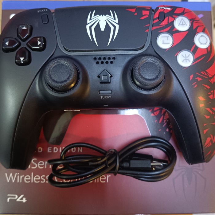 terbaru  stik spiderman stick ps-4 model ps-5 support ps-4 ps-5 pc hp - t29 wireles controler
