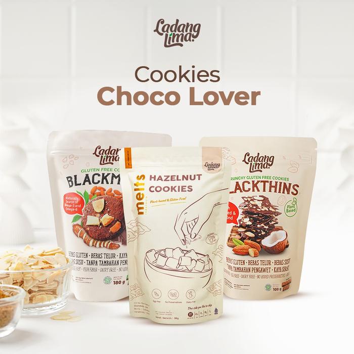 

terbaru !!! paket choco lover - ladang lima cookies gluten free food healthy snack coklat almond
