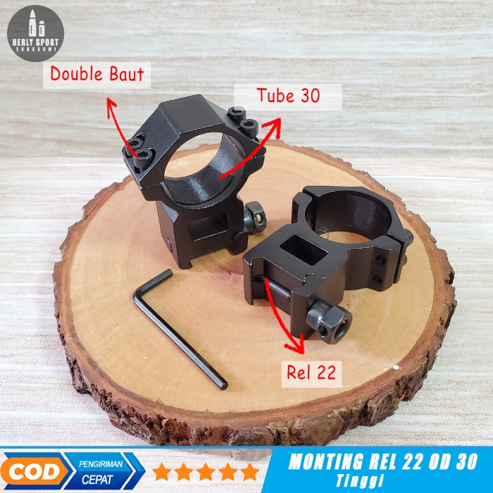 HOT SALE Monting Teleskop Tube 30 Rel 22 Tinggi Mounting Rel 22 Tinggi OD 30