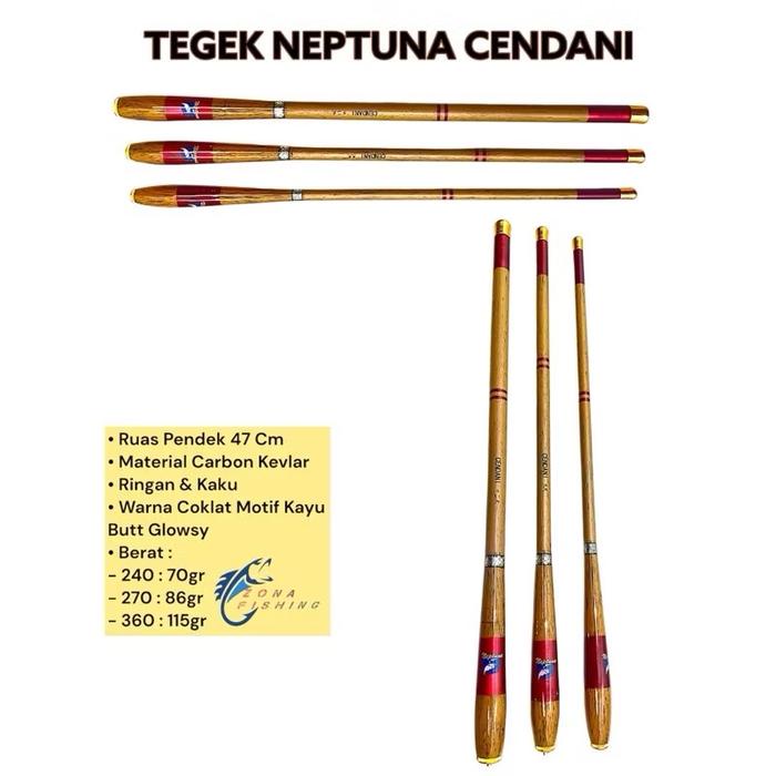 Diskon Joran Tegek Neptuna Cendani Ruas Pendek 47 Cm Carbon Kevlar Ringan Kaku Cod