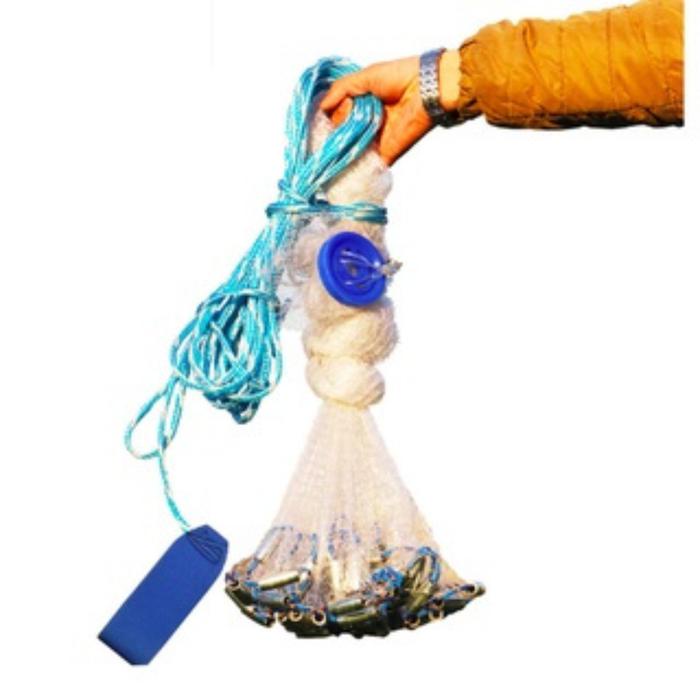 Promo Jala Lempar Nelayan Jaring Ikan Bahan Senar Putih Dan Warna Warni Cod