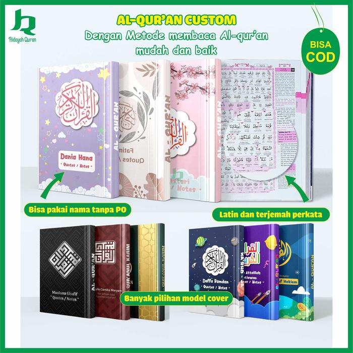

ALQURAN CUSTOM NAMA MUSLIMAH TERJEMAH RASM UTSMANI SIZE A5 DAN A6 HARD COVER CUSTEM QURAN WANITA