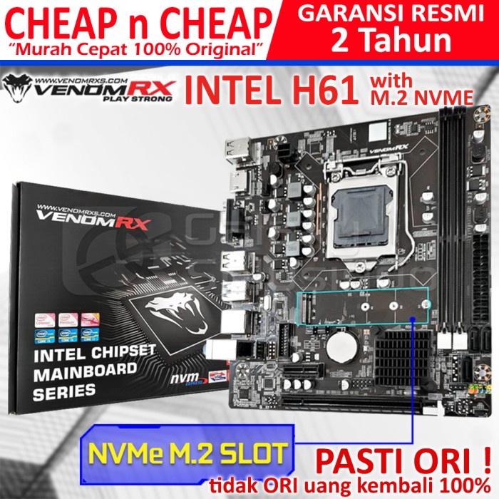 Venom RX H61 VGA HDMI - Motherboard LGA 1155 VenomRX H61 Terlaris